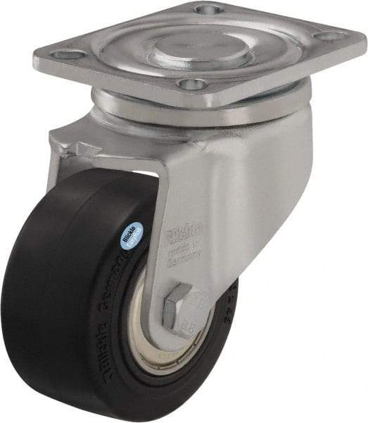 Blickle - 3" Diam x 1-29/64" Wide x 4-23/32" OAH Top Plate Mount Swivel Caster - Impact-Resistant Nylon, 770 Lb Capacity, Ball Bearing, 3-15/16 x 3-3/8" Plate - Exact Industrial Supply