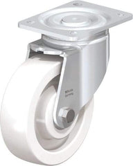 Blickle - 6-1/2" Diam x 1-31/32" Wide x 7-3/4" OAH Top Plate Mount Swivel Caster - Impact-Resistant Nylon, 1,870 Lb Capacity, Ball Bearing, 5-1/2 x 4-3/8" Plate - Exact Industrial Supply