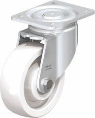 Blickle - 6" Diam x 1-31/32" Wide x 7-3/4" OAH Top Plate Mount Swivel Caster - Impact-Resistant Nylon, 1,760 Lb Capacity, Ball Bearing, 5-1/2 x 4-3/8" Plate - Exact Industrial Supply
