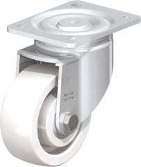 Blickle - 5" Diam x 1-31/32" Wide x 6-11/16" OAH Top Plate Mount Swivel Caster - Impact-Resistant Nylon, 1,650 Lb Capacity, Ball Bearing, 5-1/2 x 4-3/8" Plate - Exact Industrial Supply