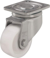 Blickle - 4" Diam x 1-29/64" Wide x 5-33/64" OAH Top Plate Mount Swivel Caster - Impact-Resistant Nylon, 1,100 Lb Capacity, Ball Bearing, 3-15/16 x 3-3/8" Plate - Exact Industrial Supply