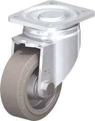 Blickle - 4" Diam x 1-9/16" Wide x 5-33/64" OAH Top Plate Mount Swivel Caster - Solid Rubber, 440 Lb Capacity, Ball Bearing, 3-15/16 x 3-3/8" Plate - Exact Industrial Supply