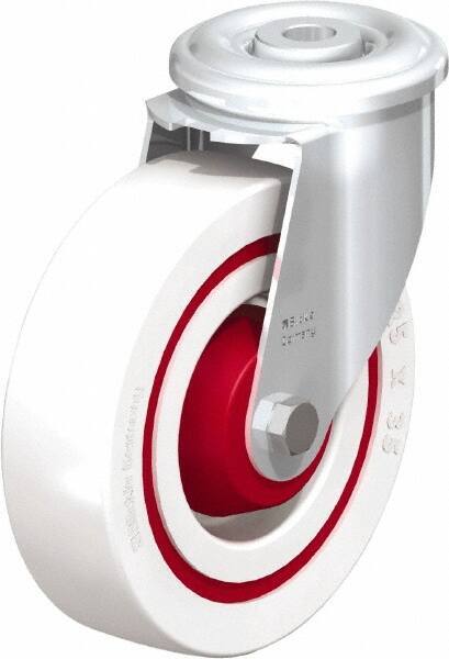 Blickle - 5" Diam x 1-3/8" Wide x 5-29/32" OAH Hollow Kingpin Mount Swivel Caster - Impact-Resistant Nylon, 330 Lb Capacity, Roller Bearing, Hollow Kingpin Stem - Exact Industrial Supply