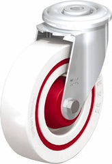 Blickle - 5" Diam x 1-3/8" Wide x 5-29/32" OAH Hollow Kingpin Mount Swivel Caster - Impact-Resistant Nylon, 330 Lb Capacity, Ball Bearing, Hollow Kingpin Stem - Exact Industrial Supply