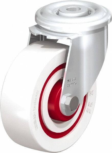 Blickle - 4" Diam x 1-3/8" Wide x 4-59/64" OAH Hollow Kingpin Mount Swivel Caster - Impact-Resistant Nylon, 330 Lb Capacity, Roller Bearing, Hollow Kingpin Stem - Exact Industrial Supply