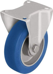 Blickle - 3" Diam x 1-9/16" Wide x 4-21/64" OAH Top Plate Mount Rigid Caster - Polyurethane-Elastomer Blickle Softhane, 528 Lb Capacity, Ball Bearing, 3-15/16 x 3-3/8" Plate - Exact Industrial Supply