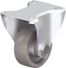 Blickle - 3" Diam x 1-3/16" Wide x 4-21/64" OAH Top Plate Mount Rigid Caster - Polyurethane-Elastomer Blickle Softhane, 396 Lb Capacity, Ball Bearing, 3-15/16 x 3-3/8" Plate - Exact Industrial Supply