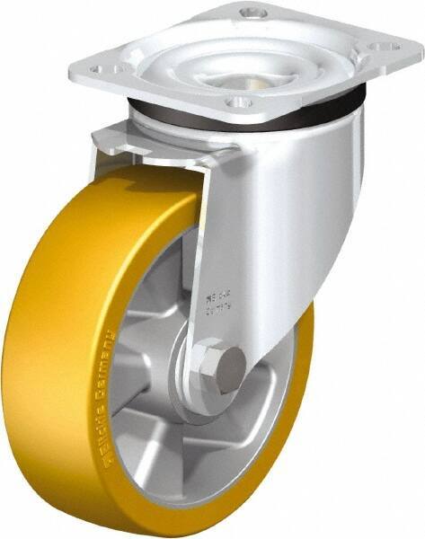 Blickle - 5" Diam x 1-9/16" Wide x 6-7/64" OAH Top Plate Mount Swivel Caster - Polyurethane-Elastomer Blickle Extrathane, 770 Lb Capacity, Ball Bearing, 3-15/16 x 3-3/8" Plate - Exact Industrial Supply
