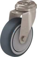 Blickle - 2" Diam x 3/4" Wide x 2-23/32" OAH Hollow Kingpin Mount Swivel Caster - Thermoplastic Rubber Elastomer (TPE), 110 Lb Capacity, Ball Bearing, Hollow Kingpin Stem - Exact Industrial Supply
