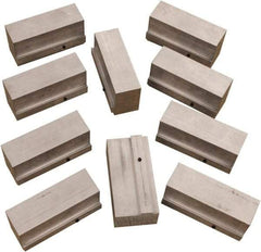 CarveSmart - 2" Wide x 3" High x 2" Thick, Flat/No Step Vise Jaw - Soft, Aluminum, Fixed Jaw, Compatible with 6" Vises - Exact Industrial Supply