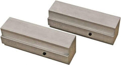 CarveSmart - 1-1/2" Wide x 2" High x 1-1/2" Thick, Flat/No Step Vise Jaw - Soft, Aluminum, Fixed Jaw, Compatible with 6" Vises - Exact Industrial Supply