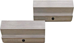 CarveSmart - 1" Wide x 2-1/4" High x 1" Thick, Flat/No Step Vise Jaw - Soft, Aluminum, Fixed Jaw, Compatible with 6" Vises - Exact Industrial Supply