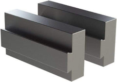 CarveSmart - 1" Wide x 2-1/4" High x 1" Thick, Flat/No Step Vise Jaw - Soft, Aluminum, Fixed Jaw, Compatible with 6" Vises - Exact Industrial Supply