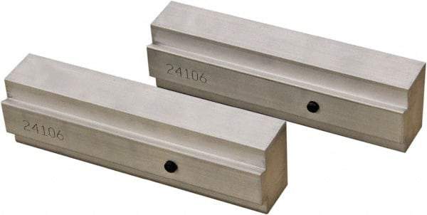 CarveSmart - 1" Wide x 1.71" High x 1" Thick, Flat/No Step Vise Jaw - Soft, Aluminum, Fixed Jaw, Compatible with 6" Vises - Exact Industrial Supply