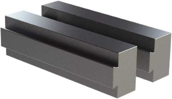 CarveSmart - 1" Wide x 1.71" High x 1" Thick, Flat/No Step Vise Jaw - Soft, Aluminum, Fixed Jaw, Compatible with 6" Vises - Exact Industrial Supply