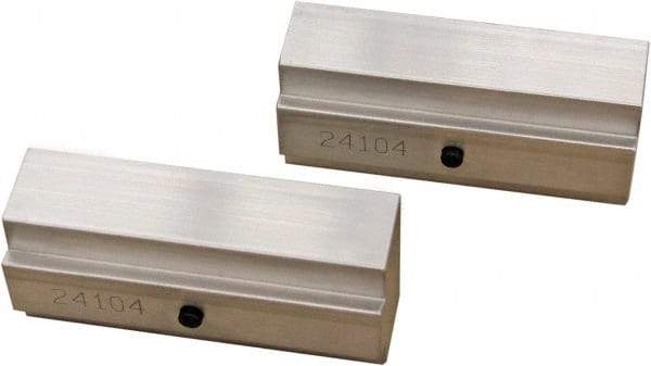 CarveSmart - 1" Wide x 1.71" High x 1" Thick, Flat/No Step Vise Jaw - Soft, Aluminum, Fixed Jaw, Compatible with 6" Vises - Exact Industrial Supply