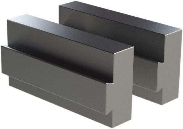 CarveSmart - 3/4" Wide x 2" High x 3/4" Thick, Flat/No Step Vise Jaw - Soft, Aluminum, Fixed Jaw, Compatible with 6" Vises - Exact Industrial Supply