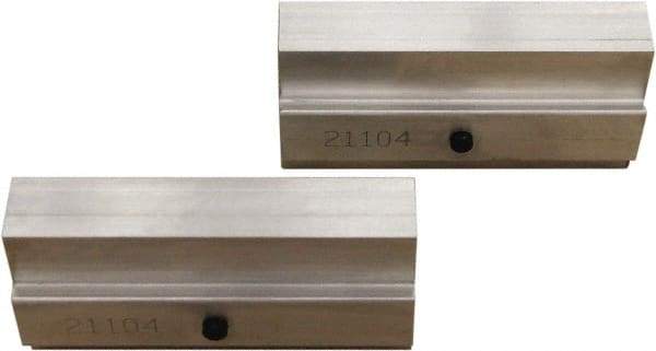CarveSmart - 3/4" Wide x 2" High x 3/4" Thick, Flat/No Step Vise Jaw - Soft, Aluminum, Fixed Jaw, Compatible with 6" Vises - Exact Industrial Supply