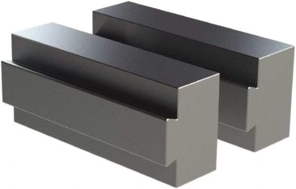 CarveSmart - 1" Wide x 1.71" High x 1" Thick, Flat/No Step Vise Jaw - Soft, Aluminum, Fixed Jaw, Compatible with 6" Vises - Exact Industrial Supply