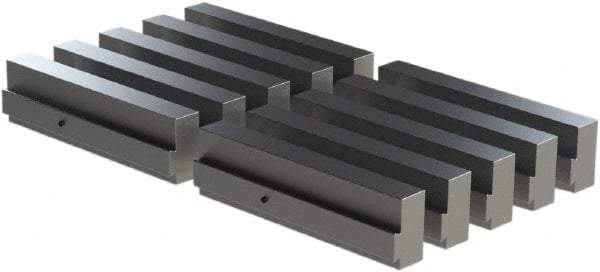 CarveSmart - 1" Wide x 2-1/4" High x 1" Thick, Flat/No Step Vise Jaw - Soft, Aluminum, Fixed Jaw, Compatible with 6" Vises - Exact Industrial Supply