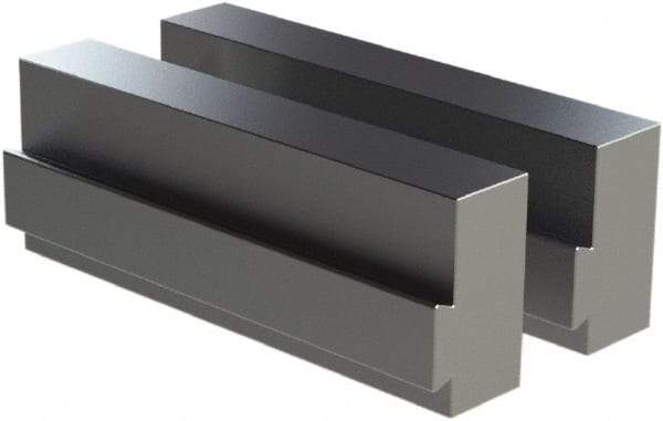 CarveSmart - 1" Wide x 2-1/4" High x 1" Thick, Flat/No Step Vise Jaw - Soft, Aluminum, Fixed Jaw, Compatible with 6" Vises - Exact Industrial Supply