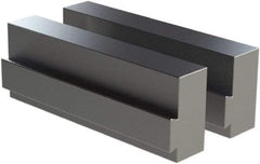 CarveSmart - 1" Wide x 2-1/4" High x 1" Thick, Flat/No Step Vise Jaw - Soft, Aluminum, Fixed Jaw, Compatible with 6" Vises - Exact Industrial Supply