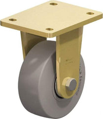 Blickle - 5" Diam x 1-31/32" Wide x 6-11/16" OAH Top Plate Mount Rigid Caster - Solid Rubber, 704 Lb Capacity, Ball Bearing, 5-1/2 x 4-3/8" Plate - Exact Industrial Supply