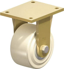 Blickle - 6" Diam x 3-9/64" Wide x 8-5/64" OAH Top Plate Mount Rigid Caster - Impact-Resistant Cast Nylon, 6,600 Lb Capacity, Ball Bearing, 6-7/8 x 5-1/2" Plate - Exact Industrial Supply