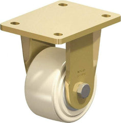 Blickle - 4" Diam x 2-5/32" Wide x 5-5/64" OAH Top Plate Mount Rigid Caster - Impact-Resistant Cast Nylon, 3,300 Lb Capacity, Ball Bearing, 5-1/2 x 4-3/8" Plate - Exact Industrial Supply