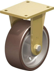 Blickle - 8" Diam x 3-9/64" Wide x 10-1/32" OAH Top Plate Mount Rigid Caster - Polyurethane-Elastomer Blickle Besthane, 3,520 Lb Capacity, Ball Bearing, 6-7/8 x 5-1/2" Plate - Exact Industrial Supply