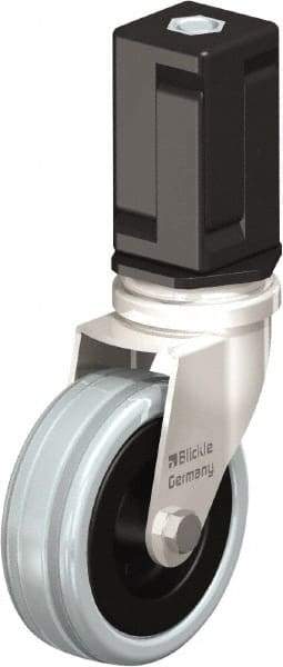 Blickle - 3" Diam x 63/64" Wide x 3-31/32" OAH Stem Mount Swivel Caster - Solid Rubber, 132 Lb Capacity, Plain Bore Bearing, Square Stem - Exact Industrial Supply
