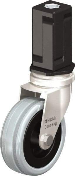 Blickle - 3" Diam x 63/64" Wide x 3-31/32" OAH Stem Mount Swivel Caster - Solid Rubber, 132 Lb Capacity, Plain Bore Bearing, Square Stem - Exact Industrial Supply