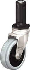 Blickle - 3" Diam x 63/64" Wide x 3-31/32" OAH Stem Mount Swivel Caster - Solid Rubber, 132 Lb Capacity, Plain Bore Bearing, Round Stem - Exact Industrial Supply