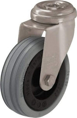 Blickle - 3" Diam x 63/64" Wide x 3-27/32" OAH Stem Mount Swivel Caster - Solid Rubber, 132 Lb Capacity, Plain Bore Bearing, Square Stem - Exact Industrial Supply