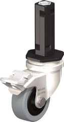 Blickle - 2" Diam x 45/64" Wide x 2-13/16" OAH Stem Mount Swivel Caster with Brake - Solid Rubber, 88 Lb Capacity, Plain Bore Bearing, Square Stem - Exact Industrial Supply