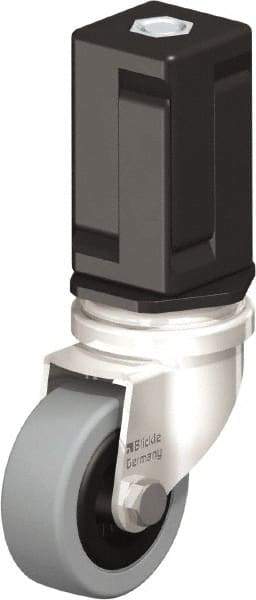 Blickle - 2" Diam x 45/64" Wide x 2-13/16" OAH Stem Mount Swivel Caster - Solid Rubber, 88 Lb Capacity, Plain Bore Bearing, Square Stem - Exact Industrial Supply