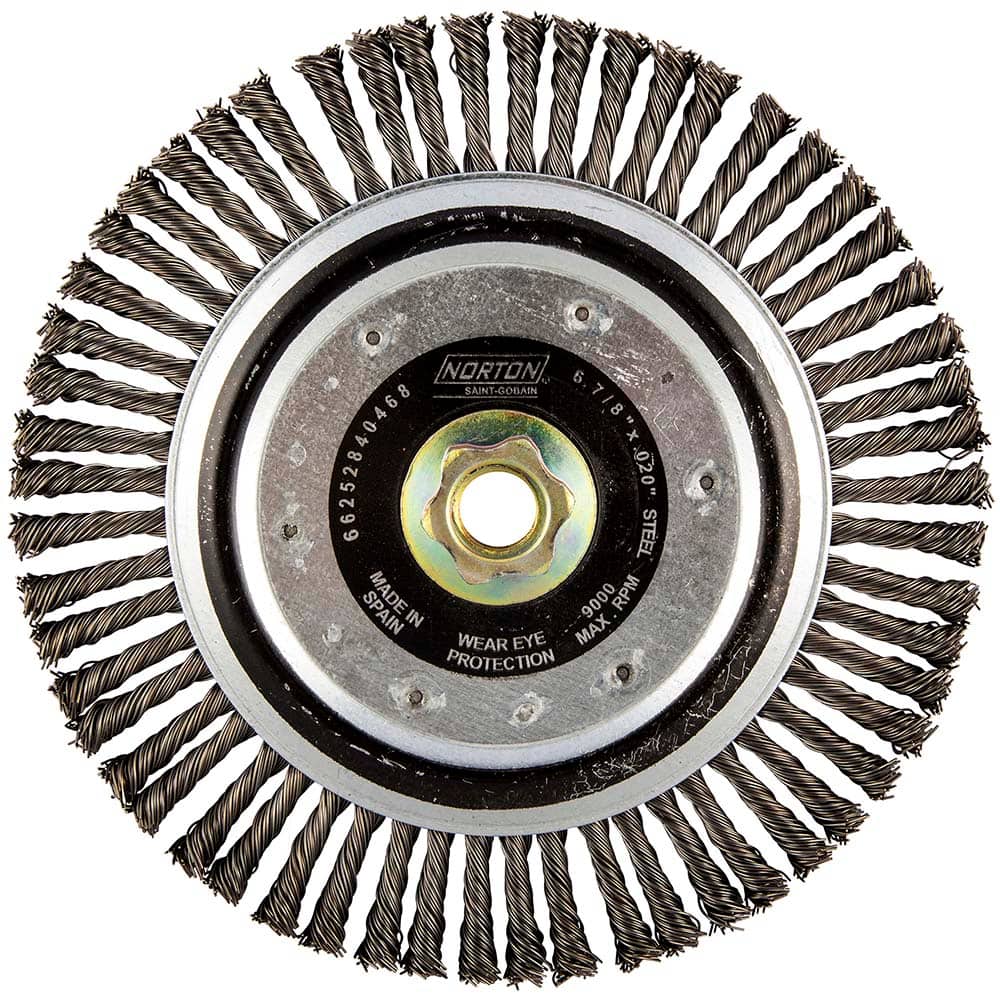 Norton - 6-7/8" OD, 5/8-11 Arbor Hole, Stringer Bead Carbon Wheel Brush - Exact Industrial Supply