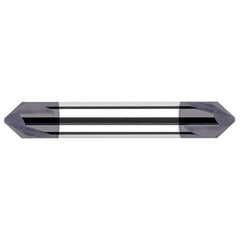 Harvey Tool - 5/8" Diam 90°/90° 4-Flute Double End Solid Carbide Chamfer Mill - Exact Industrial Supply
