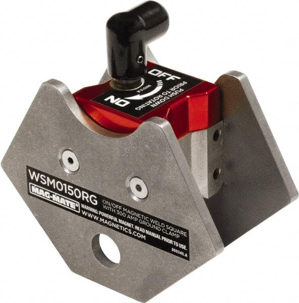 Mag-Mate - 1-15/16" Wide x 4" Deep x 3-3/4" High Rare Earth Magnetic Welding & Fabrication Square - 150 Lb Average Pull Force - Exact Industrial Supply