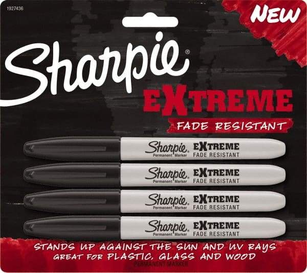 Sharpie - Black Permanent Marker - Fine Felt Tip, AP Nontoxic Ink - Exact Industrial Supply