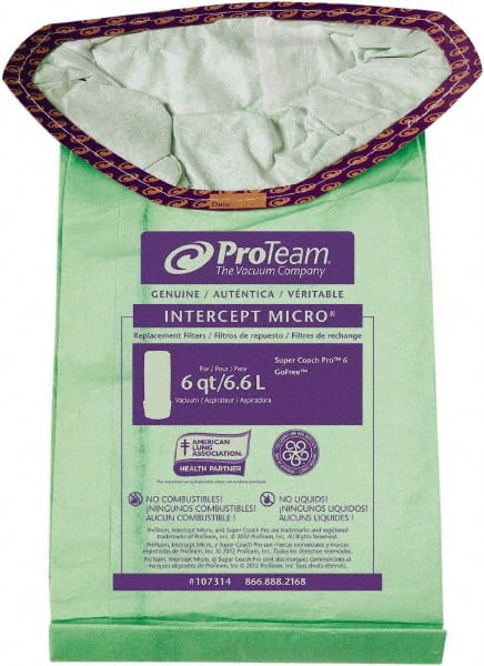 Vacuum Cleaner Filters; Filter Type: Intercept Micro Filter; Pickup Type: Dry; Application: Dry Pick-Up Only; For Use With 2: ProTeam GoFree Flex Pro; ProTeam Super Coach Pro 6; ProTeam ProVac FS 6; Filter Efficiency: 21; For Use With: ProTeam GoFree Flex