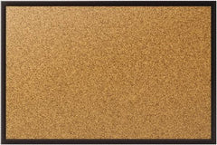 Quartet - 72" Wide x 48" High Open Cork Bulletin Board - Natural (Color) - Exact Industrial Supply