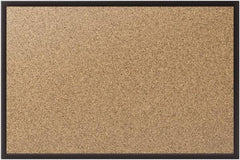 Quartet - 48" Wide x 36" High Open Cork Bulletin Board - Natural (Color) - Exact Industrial Supply