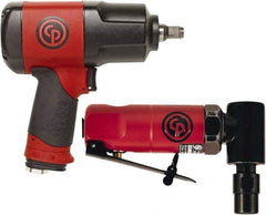 Chicago Pneumatic - Impact Wrench Air Tool Combination Kit - 90 psi, Includes 1/4" 90° Mini Angle Die Grinder - Exact Industrial Supply