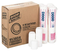 Dixie - Dixie Dome Drink-Thru Lids for 8 oz Hot Cups - White - Exact Industrial Supply