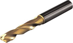 Seco - 9mm 140° Spiral Flute Solid Carbide Screw Machine Drill Bit - Multilayer TiAlN Finish, Right Hand Cut, 47mm Flute Length, 89mm OAL, Straight Shank, Through Coolant - Exact Industrial Supply