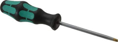 Wera - 205mm OAL Precision Slotted Screwdriver - 100mm Blade Length, Round Shank, Ergonomic Handle - Exact Industrial Supply