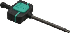 Wera - T8 Torx Key - Flag-Style, Alloy Steel, 1-37/64" Length Under Head, 62mm OAL - Exact Industrial Supply