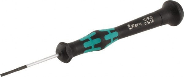 Wera - 1.8mm Blade Width, 137mm OAL, Precision Slotted Screwdriver - Exact Industrial Supply