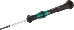 Wera - 2.5mm Blade Width, 147mm OAL, Precision Slotted Screwdriver - 50mm Blade Length, Round Shank, Ergonomic Handle - Exact Industrial Supply